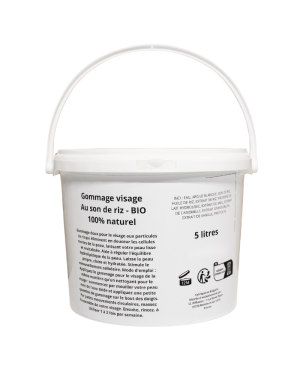 Gommage visage - Au son de riz - gros contenant 5 LITRES