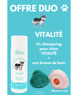 Shampoing pour chien 200ml  brosse de bain - OFFRE DUO - VITALITÉ