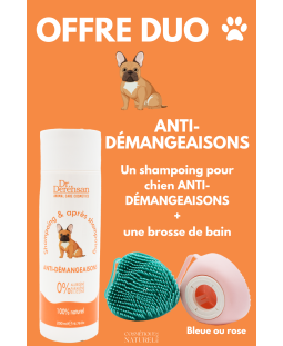 Shampoing pour chien 200ml  brosse de bain - OFFRE DUO - ANTI-DÉMANGEAISONS