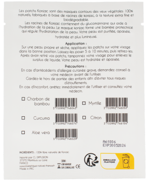 Patchs contours des yeux au Konjac - Charbon de bambou