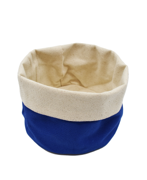 Panier en tissu - Bleu et beige