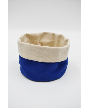 Panier en tissu - Bleu et beige