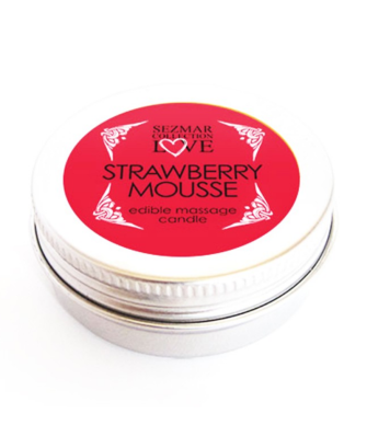 Mini Bougie de massage mousse fraise 100% naturelle 30ml