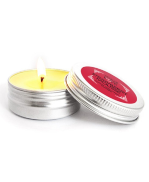 Mini Bougie de massage mousse fraise 100% naturelle 30ml