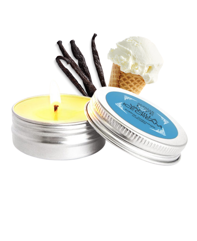 Mini Bougie de massage glace vanille 100% naturelle 30ml