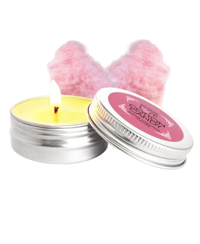 Mini Bougie de massage barbe à papa 100% naturelle 30 ml