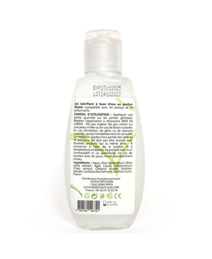 Lubrifiant à base d'eau 100% naturel Mojito 90 ml