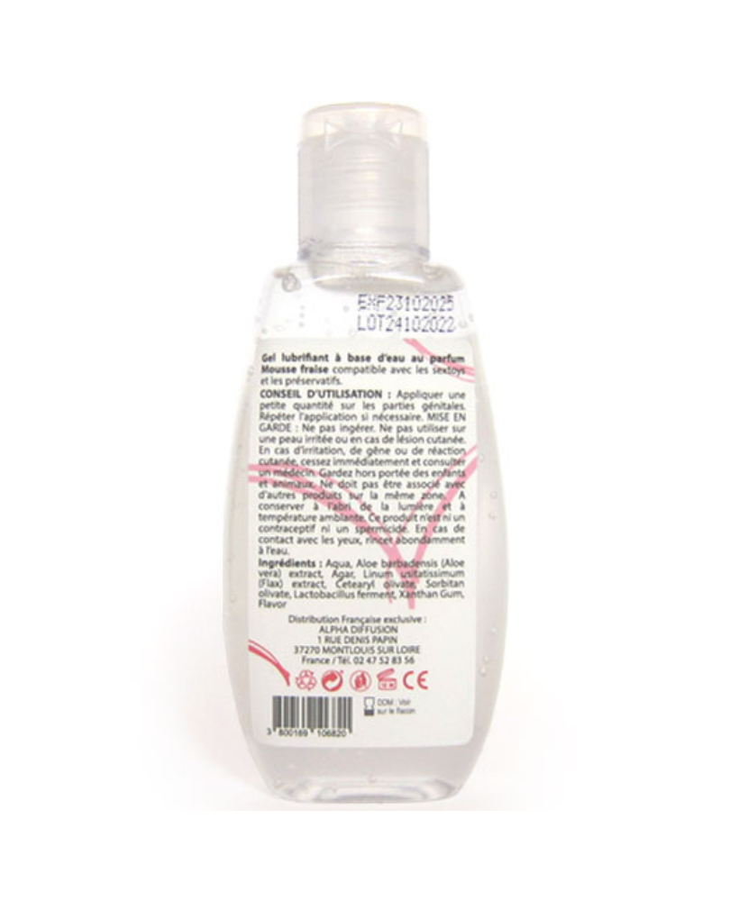 Lubrifiant à base d'eau 100% naturel Mousse fraise 90 ml