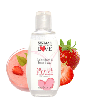 Lubrifiant à base d'eau 100% naturel Mousse fraise 90 ml