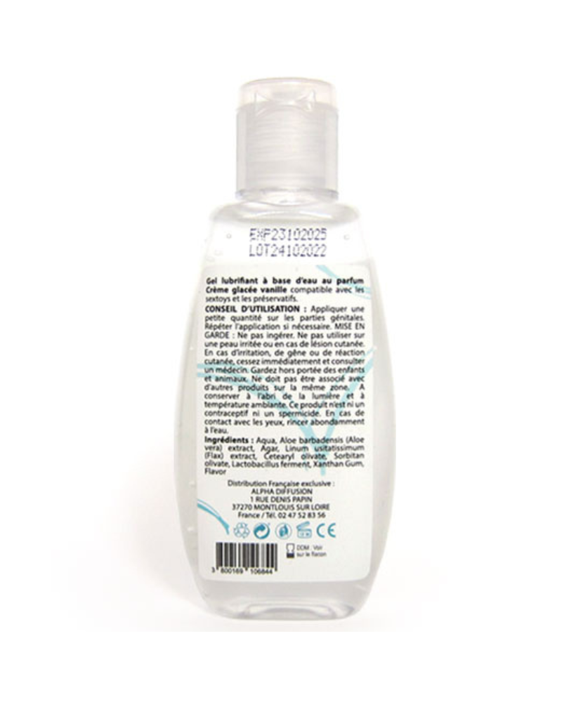 Lubrifiant à base d'eau 100% naturel Crème glacée vanille 90 ml