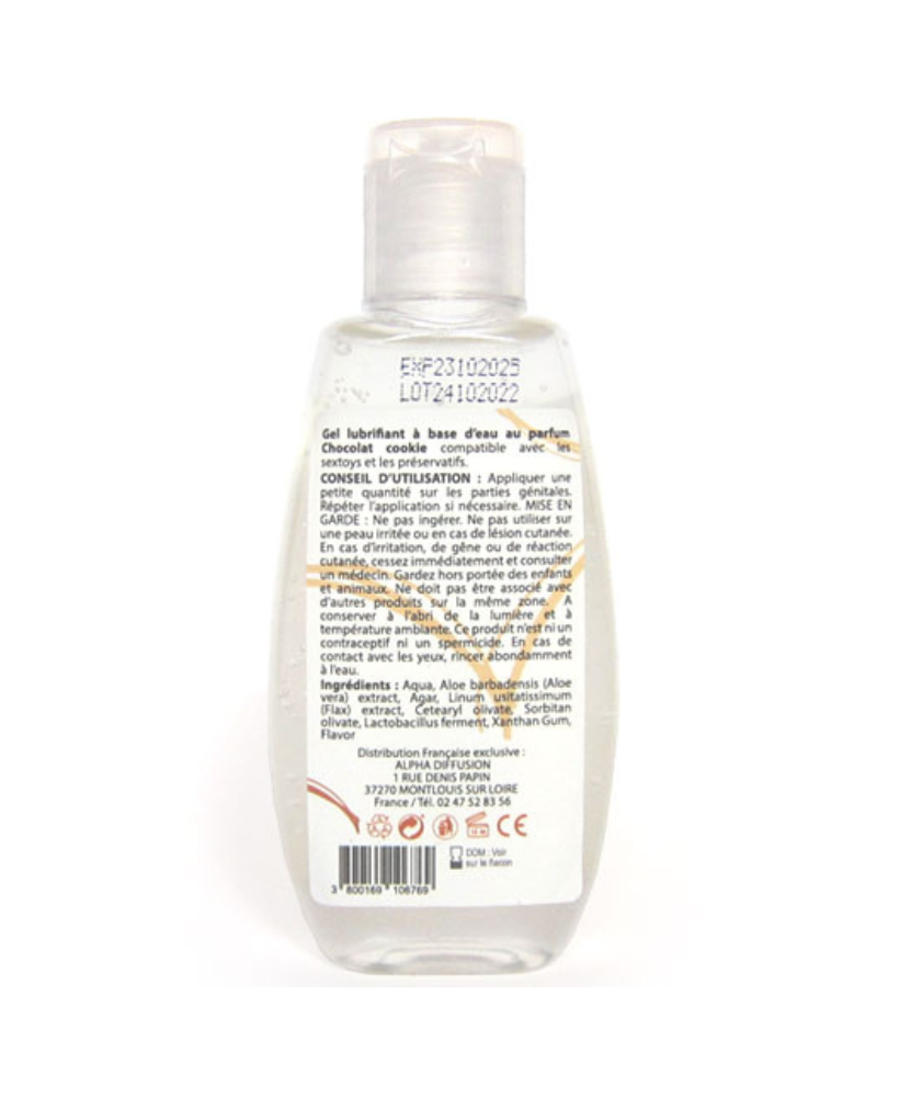 Lubrifiant à base d'eau 100% naturel Chocolat Cookie 90 ml