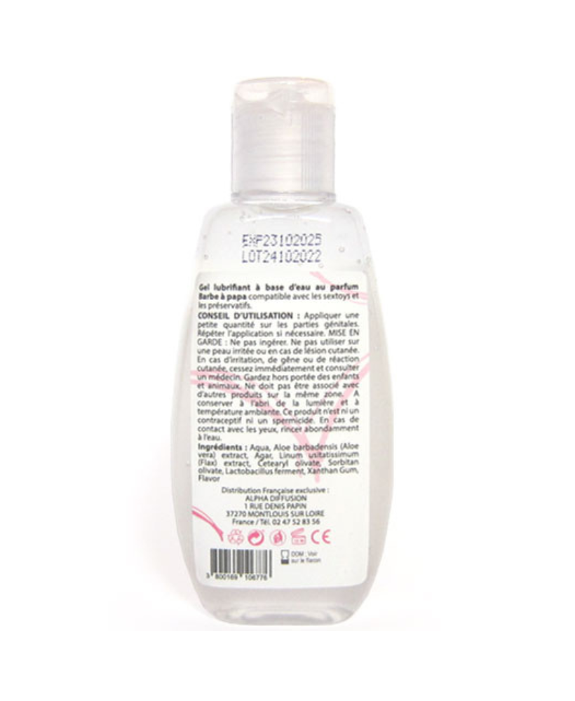 Lubrifiant à base d'eau 100% naturel Barbe à Papa 90 ml