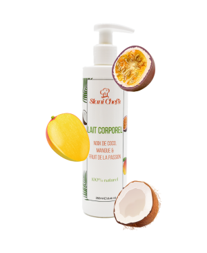 Lait corporel à la noix de coco, mangue  fruit de la passion - 250ml 100% naturel