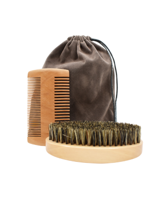 Kit brosse  peigne pour barbe et moustache