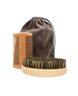 Kit brosse  peigne pour barbe et moustache