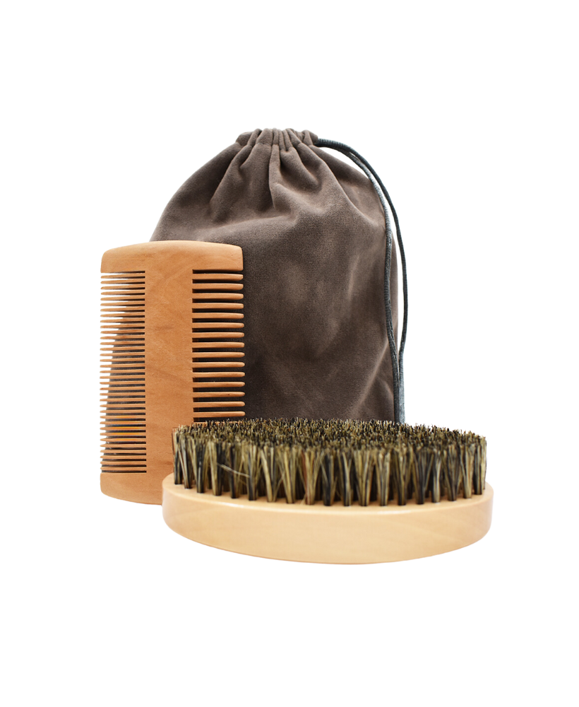 Kit brosse  peigne pour barbe et moustache