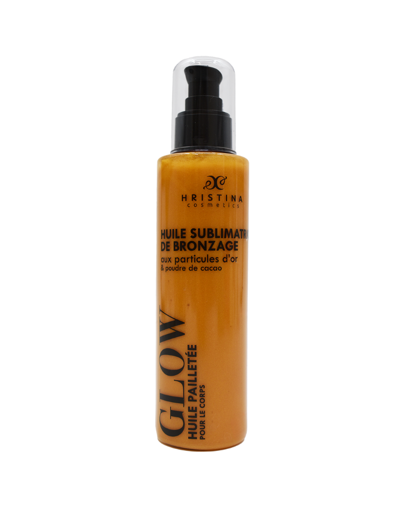 Huile sublimatrice de bronzage - Pailletée - 200ml 100% naturelle