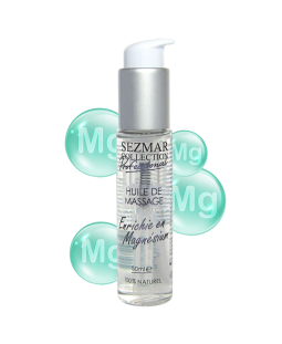Huile de massage professionnelle Enrichie en Magnésium 100% naturelle 50 ml