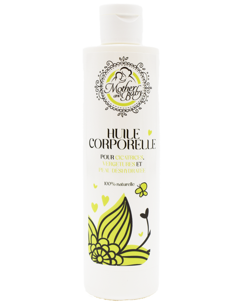 Huile corporelle pour vergetures, cicatrices et peau déshydratée - 250ml 100% naturelle