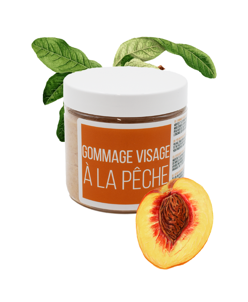 Gommage visage pêche - 200ml 100% naturel