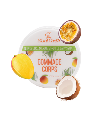 Gommage corps à la noix de coco, mangue  fruit de la passion - 250ml 100% naturel