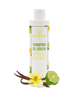 2 en 1 Gel douche corps et shampoing vanille et bergamote - 250ml 100% naturel