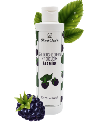 2 en 1 Gel douche corps et shampoing à la mûre - 250ml 100% naturel
