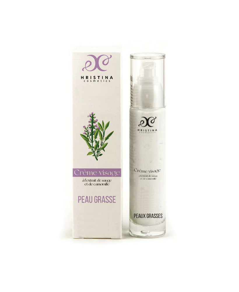 Crème visage peau grasse - 50ml 100% naturelle
