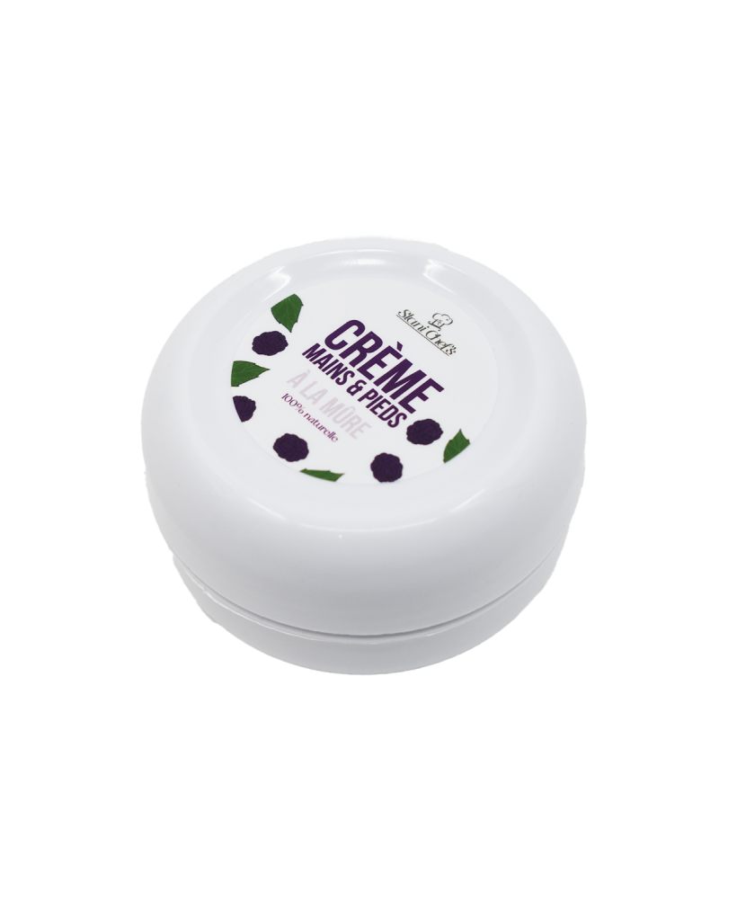 Crème mains et pieds à la mûre - 50 ml 100% naturelle - Format voyage