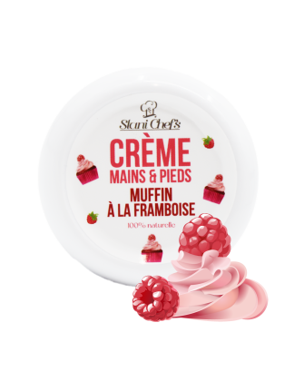 Crème mains et pieds - muffin à la framboise - 50ml 100% naturelle - Format voyage