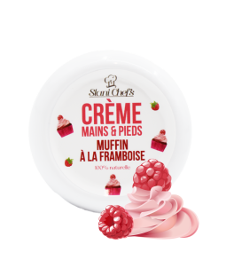 Crème mains et pieds - muffin à la framboise - 50ml 100% naturelle - Format voyage