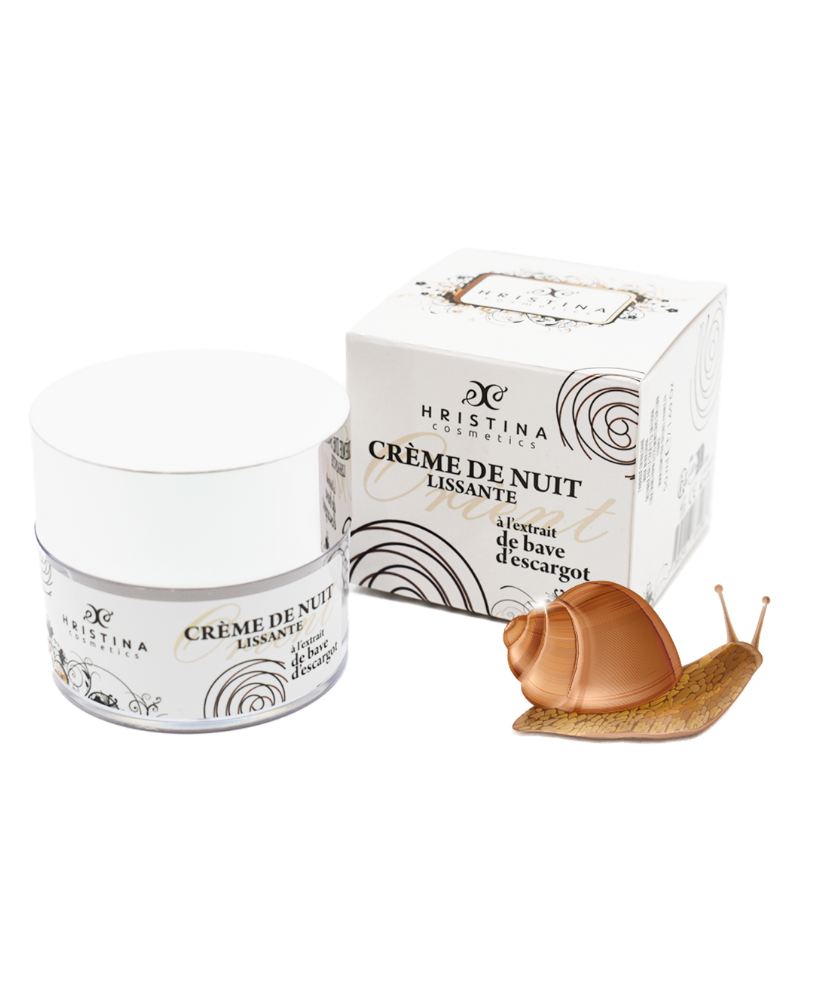 Crème de nuit hydratante à base de bave d'escargot 50ml 100% naturelle