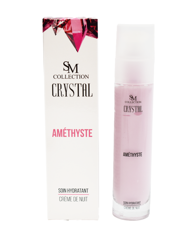 Crème de nuit à la poudre d'améthyste 50ml 100% naturelle
