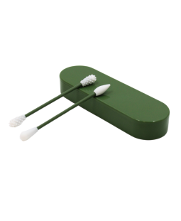 2 cotons-tiges réutilisables  boite de rangement - Vert